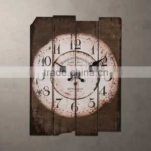 Oblong Wall Clock Made of Wood thumbnail-1