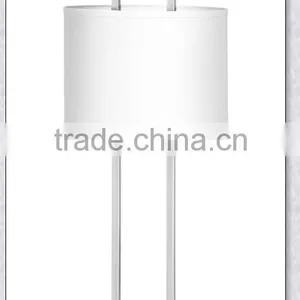 UL Approved Hotel Room White Linen Hard-Back Drum Shade Table Lamp With Turn Switch On The Base XC-H014 thumbnail-1