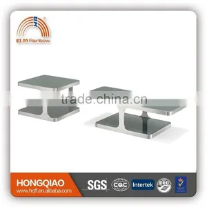 CT-01ET-01 Modern Coffee Table End Table Stainless Steel Table in Glass Tables thumbnail-1