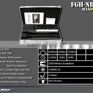 Rechargeable 18650 Battery 75W HID Torch thumbnail-2