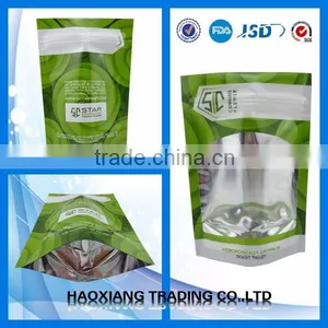 Custom Ziplock Plastic Bag Clear Window Bottom Gusset Stand up Zipper Bag thumbnail-1