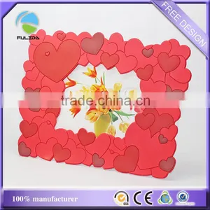 Many Red Heart Love Souvenir Soft Pvc Rubber Wedding Decorative Table Photo Frame thumbnail-1