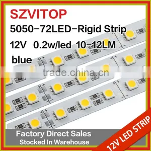 SV Dc 12V LED STRIP Super Bright 5050 72LEDs Rigid Strip BLUE Imported Chip Light Non-waterproof 12mm Width PCB 36W thumbnail-1