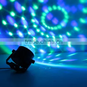 Auto Sound Activated 3W RGB LED Crystal Magic Rotating Ball Effect LED Stage Light for KTV Mas Party Wedding Show Club Disco DJ thumbnail-1