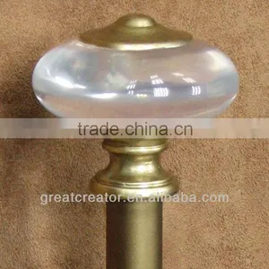 Kids Decorative Elegant Clear Oval Ball Finial & Curtain Rod/Pole; Curtain Hardware; Curtain Accessory; Window Drapery Hardware thumbnail-1