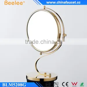 S Shape Frame 8'' Decktop Golden Decorative Makeup Mirror thumbnail-1