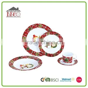 Snowman Printed Useful Plastic Dinner Set for Christmas thumbnail-1