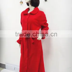 Red Classic Warm Bind Night Robe Woman thumbnail-4