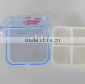 Square Shape Plastic Pill Box With 4 Cabins thumbnail-1