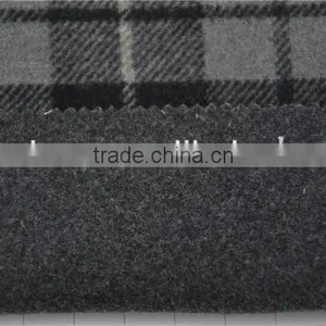 Wholesale Super Fine Double Face Woolen Wool Plaid Fabric for Winter Coats thumbnail-1