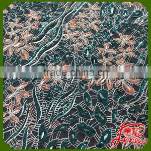 Classical Design Dress Choice Multicolor Sequined Beads Embroidery Fabric thumbnail-3