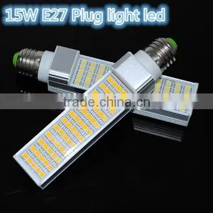 Aluminum Casting 15W Horizontal Plug Light E27 LED Lamp AC 85V 110V 220V 265V Ultra Bright SMD 5050 60LEDs LED Corn Bulb thumbnail-1