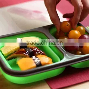 2015 Wholesale Silicone Collapsible Lunch Box /storage Box Quality Choice thumbnail-4