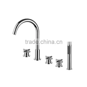 Side Mounted 5 Hole Bathtub Faucet Taps With Hand Shower LSM 2209 thumbnail-1