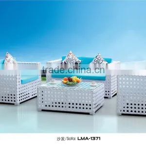 4 Pcs Set Outdoor Cheap Rattan Sofa Set Garden Furniture Used thumbnail-1