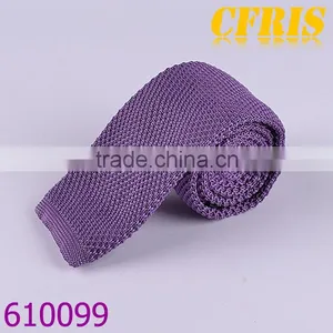 Fashion Plain Color Cotton Knitted Necktie thumbnail-3
