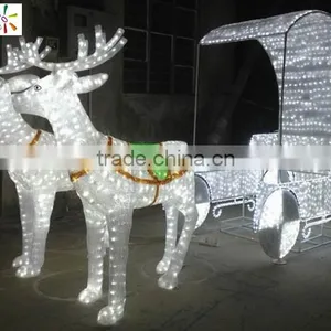 Large Christmas Light With Santa and Reindeer Smart Outdoor Christmas Reindeer Lights thumbnail-3