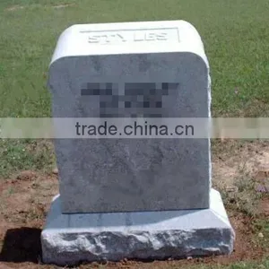 American Style Unique Design Block Shaped White Marble Grave Headstone thumbnail-1
