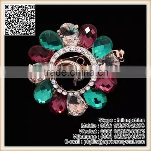 Good Gifts Vintage Style Turkey Colors Crystal Diamond Brooch thumbnail-1