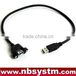 USB 3.0 A Male to A Female Cable With Screw for Panel thumbnail-1