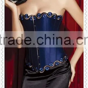 Fashion Hot Sell Satin Waist Training Corset With Fine Embroidery thumbnail-2