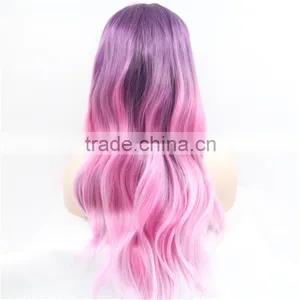 Fashion Beautiful Colorful Ombre Synthetic Hair Wig Lace Front Wig Quality Choice thumbnail-1