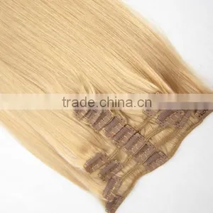 Hot Sale Pretty Gold 30 Inch Human Hair Extensions Clip in Human Hair Clip in Hair thumbnail-3