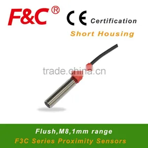 F&C F3C-08ES01 Series M8, 12~24v DC Switching Transducer, Short Housing Type, Flush Proximity Transducer thumbnail-1