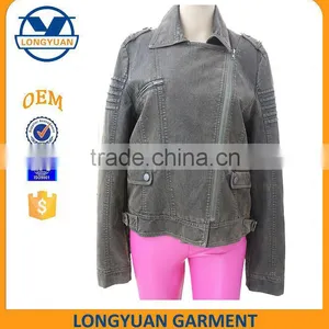 Wholesale Hot Sale New Material Fashion Style pu Leather Jacket for Woman thumbnail-1
