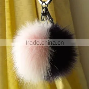 Factory Direct Sale 10cm Rabbit Fur Pompoms With Keychain thumbnail-1