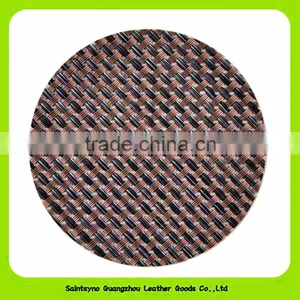 Hot-selling Eco-Friendly Gloss Black Faux Leather Cup Coasters 16028 thumbnail-5