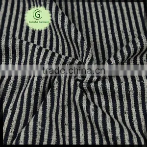 Nice Black White Stripe 100 Polyester CD Jacquard Hacci Coarser Sweater Fabric From China thumbnail-2