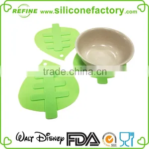 Novelty Creative Food Safety Leaf Shaped Silicone Hot Pot Cooling Coaster thumbnail-5