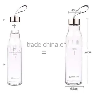 BPA Free Hot Sale White Glass Water Bottle Hot Water Bottle for Girls Voss Water Glass Bottle Wholesale thumbnail-5