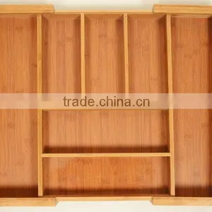 Bamboo Large Expandable Cutlery Tray and Drawer Organizer thumbnail-3