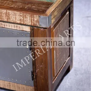 Antique Recycled Wood 2 Door TV Cabinet thumbnail-2
