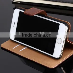 Geniue Leather Wallet Phone Case Stand for IPhone 6 thumbnail-2