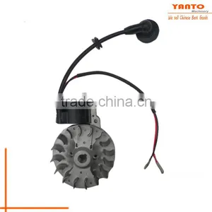 High Quality Gasoline Brush Cutter Ignition Coil and Magneto Flywheel Spare Parts for 1E34F thumbnail-6