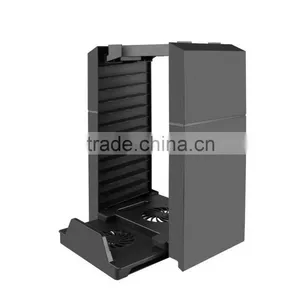 4in1 Console Cooling Fan Space Saving Vertical Stand With Game Disc Storage Tower And Dual Controller Charging Station For PS4 thumbnail-2