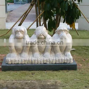 Beautiful Three Monkey Stone Statue/sculpture thumbnail-1