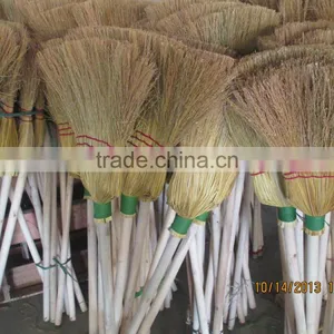 Long Sorghum Broom With Wood Handle thumbnail-1