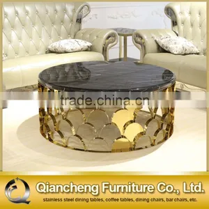 2017 New Design Black Marble Top Round Coffee Table thumbnail-2