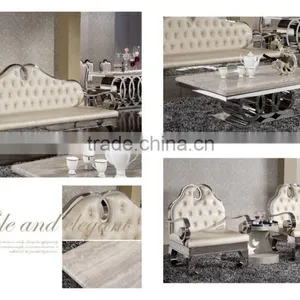 2015 New Living Room Leather Sofa/modern Living Room Stainless Steel Sofa ND062 thumbnail-1