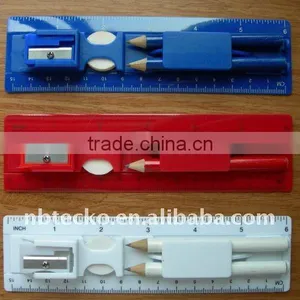 Different Colors 15cm Ruler With Pencil Set/gift Stationery Set With Sharperner thumbnail-1