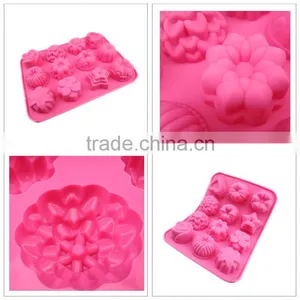 Food Grade Flower Shape Silicone Cupcake Mold Flower Silicone Muffin Mold Silicone Baking Molds thumbnail-2