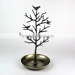 Creative Vintage Copper Tree Shaped Jewelry Rack Metal Jewelry Display thumbnail-1
