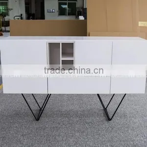 High Gloss Dining Cabinet With Black Solid Iron Legs H-828 thumbnail-1