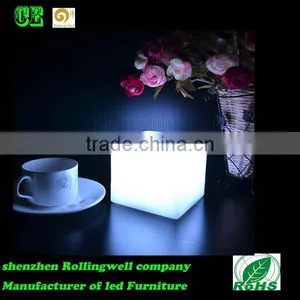 Hot Sale Color Changing Rechargeable BBattery LED Cube Illuminated LED Light Cube Lamp thumbnail-1