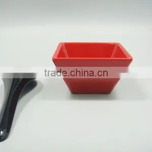 Solid Color Square Melamine Butter Dish With Customer Logo thumbnail-2
