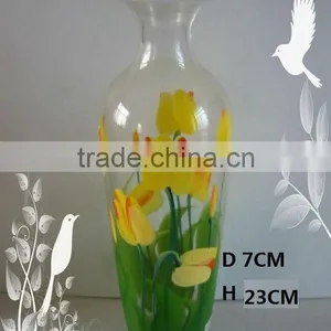 Flower Printed Shaped Decoration Glass Vase thumbnail-1